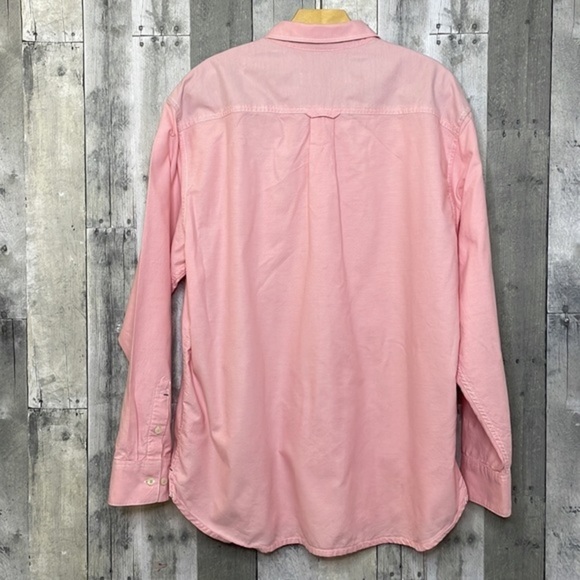 TOMMY Bahama pink button up long sleeve dress shirt. 100% cotton. Extra buttons - Picture 3 of 9